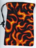 Gallant Hand: Cotton Gamer Dice Bag - Black Flame (5"x7") - Holds Approximately 90-100 Dice