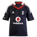 ECB Official 2009 adidas England Cricket ODI Shirt - Dark Navy/Collegiate Red/White/Metallic Gold