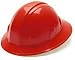 Full Brim 4 Pt. Ratchet Suspension Hard Hat-Red