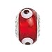 Lovelinks® by Aagaard Petites" Sterling Silver White Dots and Cranberry Colored Murano Glass Bead For Petites Charm Bracelets Only"