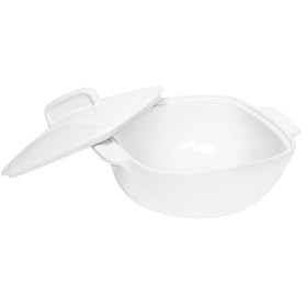 Corelle Coordinates 1 1 2 quart Square Round Casserole with Ceramic Cover, Pure White by Corelle