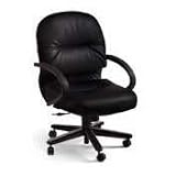 2190 Pillow Soft Manag Mid Back Swivel/Tilt Chair, Iron Gray Fabric/Mahogany (HON2192NBP19) Category: Wood Office Chairs