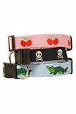 FAB DOG ALLIGATOR EMBROIDERY COLLAR LARGE LIGHT BLUE & NAVY