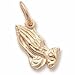 Praying Hands Charm in Yellow Gold
