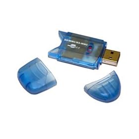 iKruz USB 2.0 SD Flash Card Reader/Writer+ MiniSD, RS & MMC