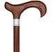 Royal Canes Walnut Stained Beechwood Derby Walking Cane with Stainless Steel Collar
