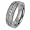 7MM High Polished Titanium Ring With Princess Shape Cubic Zirconias For Men