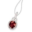 14k White Gold, Diamond & Garnet Dangle Pendant (4.75ctw)