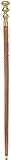 Collectible Authentic Polished Brass Gentleman's Walking Stick: 3 Gold Saucer