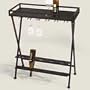 FOLDING metal WINE Bottle Holder & glass rack winebar TABLE BAR home decor