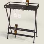 FOLDING metal WINE Bottle Holder and glass rack winebar TABLE BAR home decor by Pacific Rim