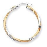 Image of 14k and Rhodium Diamond-Cut 2.5mm Twisted Hoop Earrings