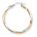14k and Rhodium Diamond-Cut 2.5mm Twisted Hoop Earrings