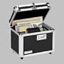 IdeaStream Plastic and Steel Security Box with Tumbler Lock, Black and Chrome