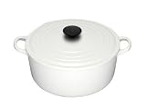 Le Creuset Casserole, Round, White, 22 cm