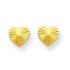 14k StarburSt Cut Heart Earrings