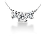 0.65CTW Classic Round Diamond Three Stone Necklace in 14k White Gold