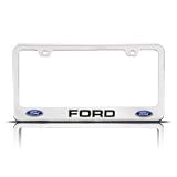 Chrome FORD License Plate Frame with 2 Bolt Screws and 2 Bolt Screw Covers 