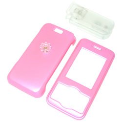 PCMICROSTORE Brand LG Chocolate 2 VX-8550 VX8550 Solid Pink Snap-On Crystal Case Cover with Removable Belt Clip (NOT Compatible with VX-8500)