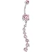 Pink Gemstone Drop Belly Ring