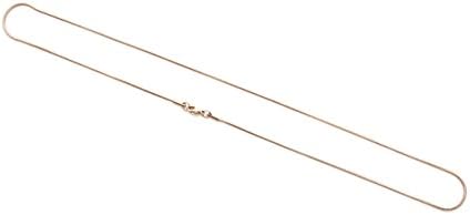 XFOX Jewelry Basic Collections, Round Snake Chain necklace, 1.2mm in width, Rose gold plated on stainless steel 316L chain with lobster claw clasp jewelry (20 Inches)