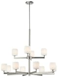 Forecast F1731-36 Allison - Twelve Light Chandelier, Satin Nickel, Etch White Opal