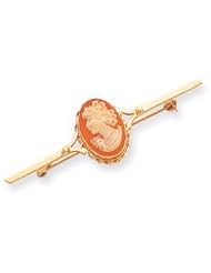 Genuine 14k Polished Yellow Gold 10x14mm Shell Cameo Pin