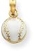Baseball White Enamel Charm, 14K Yellow Gold