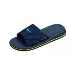 BECO E.V.A. Herren- Fussbettpantolette 9020 blau mit Klettverschluss