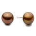 14k, 9-10mm Chocolate Cultured Pearl Stud Earrings