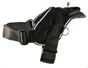 Dean & Tyler All Weather Dog Harness - Medium - Fits Girth 28" 34" - High Quality, Strong Nylon for Everyday Use - Black With Reflective Trim - Multi Purpose - Very Strong - Made in Europe.