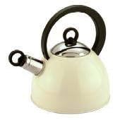 1.5 Litre Cream Coloured Traditional Gas Stove Hob Whistling Kettle