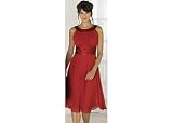 Misses Connected Apparel Sleeveless Red Satin Neck Dress