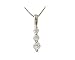 .50CTW Three Stone Diamond Drop Pendant 14K White Gold