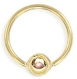14 Gauge 3/4 - Solid 14kt Yellow Gold Captive Bead Ring