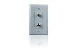 White Wall Plate with Two Gold-plated F Connectors
