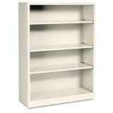 HON S48ABCL 34-1 2 by 12-5 8 by 47-Inch Metal Bookcase with 4 Shelves, Putty