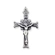 Sterling Silver Antiqued Crucifix Pendant with 20 Inch Sterling Silver Chain