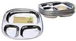 ECO Stainless Steel Lunchboxes &amp; Trays 3-Section Food Tray 9" x 7" BPA-Free
