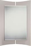 Alno Bathroom Mirror with Glass on Frosted White Glass and Curved Edges