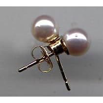 ~ Mindy Harris 14 KT White Cultured Pearl Earrings