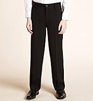 Straight Leg Plain Suit Trousers