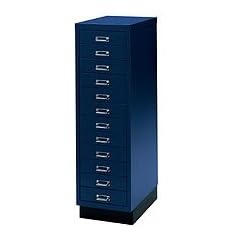 Schubladenschrank DIN A4, schwarz, 12 Sch�be, 940 mm hoch