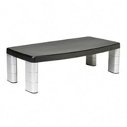 3M MS90B Adjustable Extra Wide Monitor Stand - Up to 40lb - Up to 17" Monitor - Black