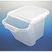 Kitchen & Housewares : Iris Covered Recycle Bin, Stackable Plastic, Set of 4 (Frosted Clear) (11 7/8"H x 12 1/8"W x 17"D)