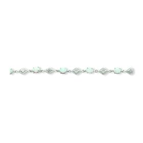 Sterling Silver White Created Opal Bracelet by A Great Jewelry Co.