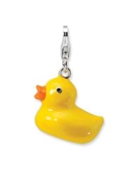 New Amore La Vita Sterling Silver 3-D Duck Charm with Lobster Clasp