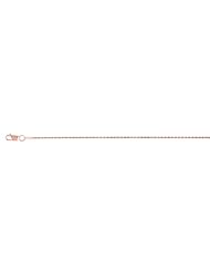 20" 1.4mm (0.06") Rose Gold Plated Polished Diamond Cut 925 Sterling Silver Rope Chain w/ Pear Shape Clasp
