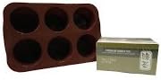 Agora Silicone 6-cup Muffin Cake Mould Color Brown + Free Tupperware Green Tea 1 Box
