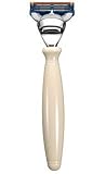 The Art of Shaving Faux Ivory and Nickel Plated Shaving Razor Handle (5 Blades)